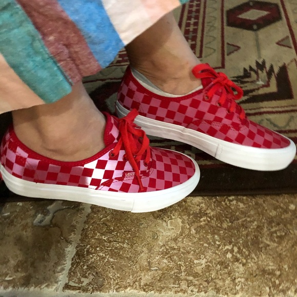 Vans Authentic Pro Reflective Checkerboard Red - Picture 2 of 7